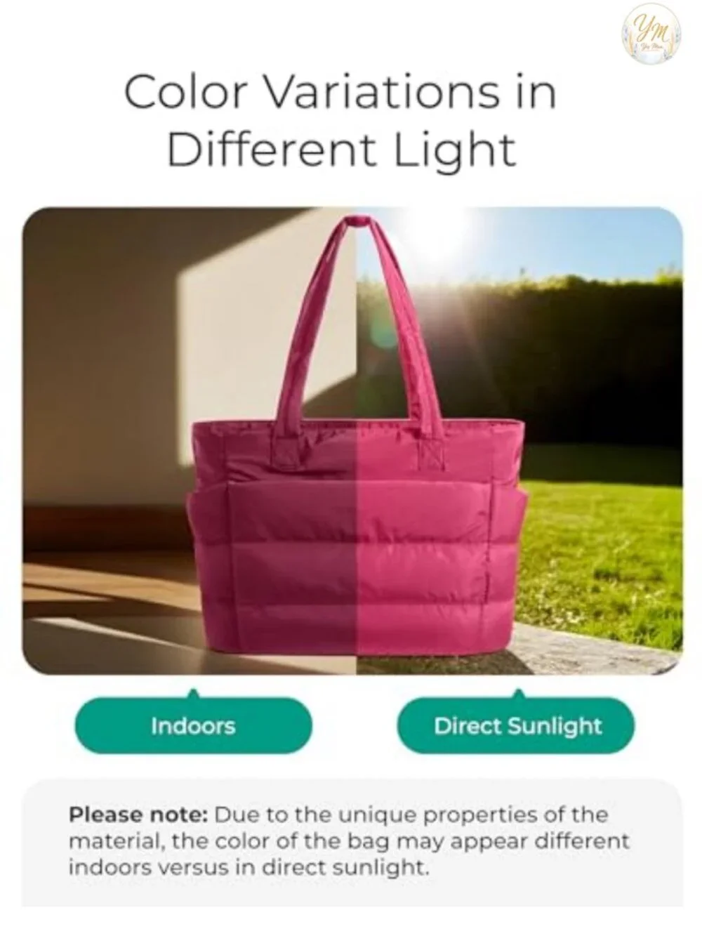 Puffy Tote Bag for Women, Lightweight Work Handbag with Zipper